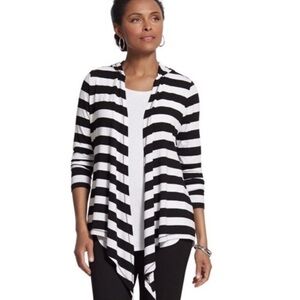 Rue21 Open Front Cardigan in Grey and White